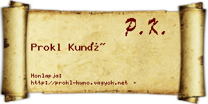 Prokl Kunó névjegykártya
